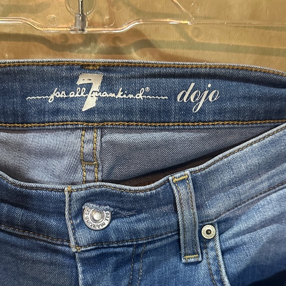 7 For All Mankind Medium Blue Flare Jeans - Picture 6 of 8